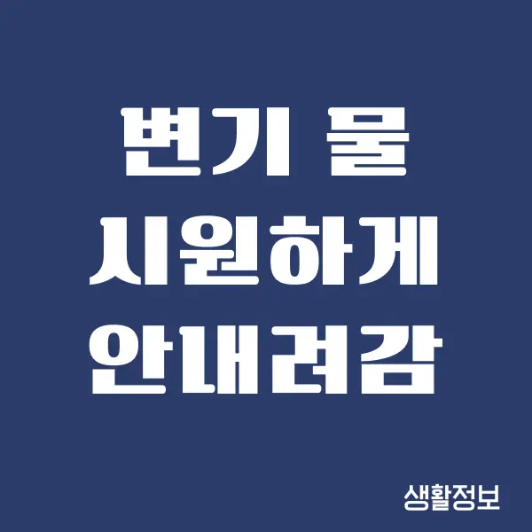 변기 물 시원하게 안내려감 해결하는 방법