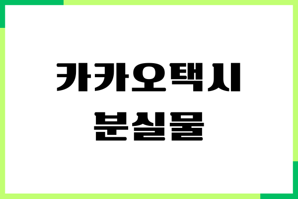 카카오택시 분실물 찾기 방법, 고객센터 전화번호, 후기