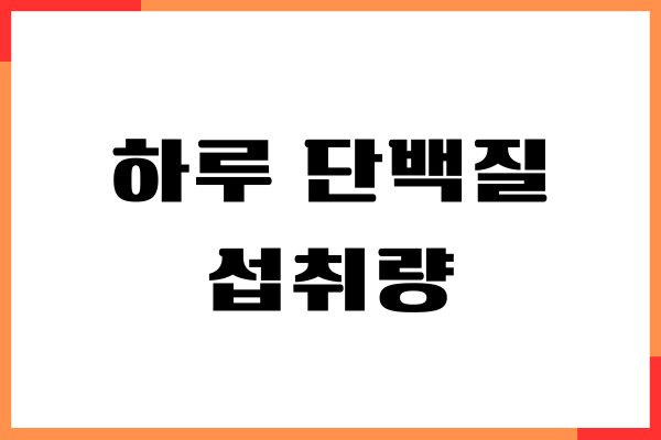 하루 단백질 섭취량 알고 먹어야 하는 이유