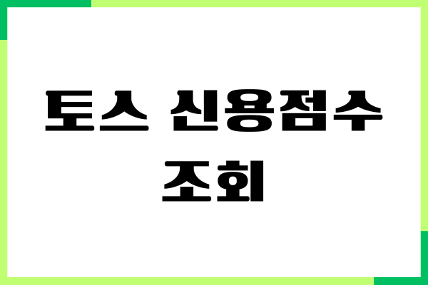 토스 신용점수 조회, 올리기 방법, 관리 필요한 이유